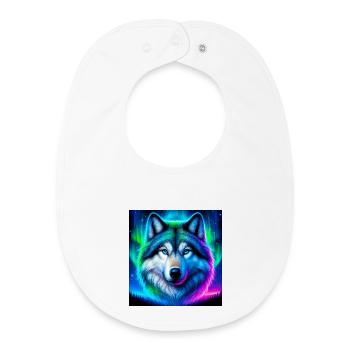 Wolf - Baby Organic Bib - white - Front