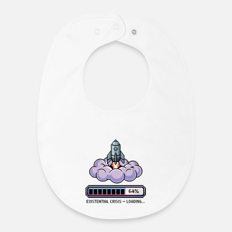 Digital Retro – Existential Crisis – Loading... - Baby Organic Bib - white