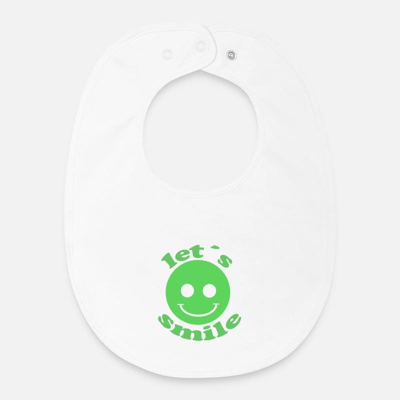 Let ́s Smile - Baby Organic Bib - white
