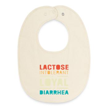 Allergie au lait Intolérance au lactose Flatulence - Bavoir bébé bio - écru doux - Devant