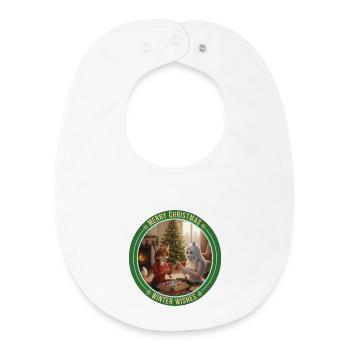 Fursona Winter Wishes - Baby Organic Bib - white - Front