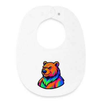 Dark Grizzly Bear - Bavoir bébé bio - blanc - Devant