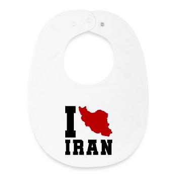 I Love Iran - Baby Organic Bib - white - Front
