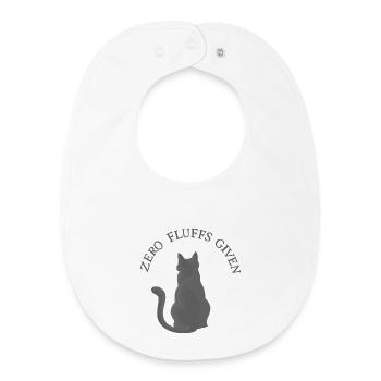 Zero Fluffs Given – Katze von hinten mit Attitüde - Baby Organic Lätzchen - Weiß - Vorne
