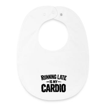 Jogging Running Late Is My Cardio - Baby Organic Lätzchen - Weiß - Vorne