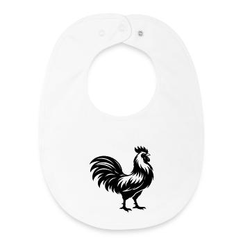 Silhouette du coq - Bavoir bébé bio - blanc - Devant