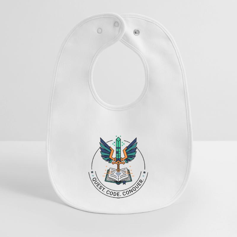 Quest. Code. Conquer Emblem Baby Organic Bib