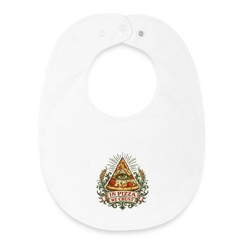 Devise de la Croûte Œil de la Pyramide de la Pizza - Bavoir bébé bio - blanc - Devant