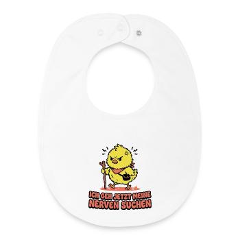 Wütendes Küken. Nerven Suchen - Baby Organic Lätzchen - Weiß - Vorne