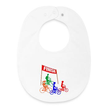 Family Cycling Finish - Baby Organic Bib - white - Front