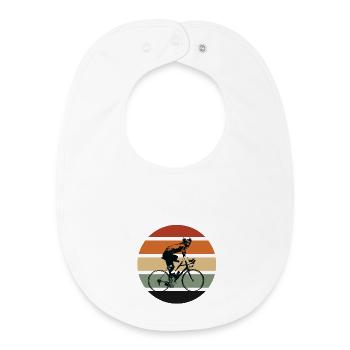 Vélo de route rétro - Bavoir bébé bio - blanc - Devant