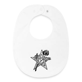 The black rose and the star - Baby Organic Bib - white - Front
