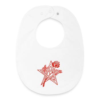 The red rose and the star - Baby Organic Bib - white - Front