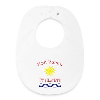 Koh Samui Sun and Wave Design - Baby Organic Bib - white - Front