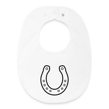 Hufeisen Pferd Umriss Glück Symbol - Baby Organic Lätzchen - Weiß - Vorne