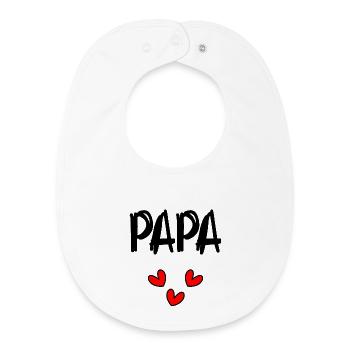 PAPA. VATERTAG. FROHER VATERTAG. ALLES GUTE ZUM GEBURTSTAG. - Baby Organic Lätzchen - Weiß - Vorne