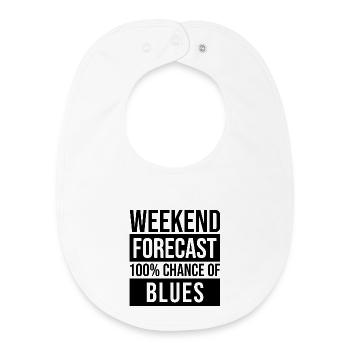 blues - Bavoir bébé bio - blanc - Devant