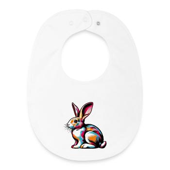Lapin - Bavoir bébé bio - blanc - Devant