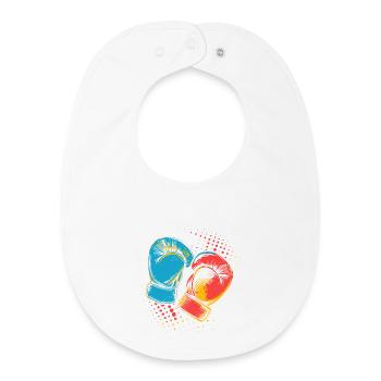 Gants de boxe Graphic - Bavoir bébé bio - blanc - Devant