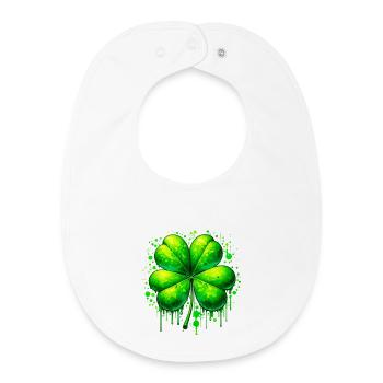 Four-leaf clover - Baby Organic Bib - white - Front