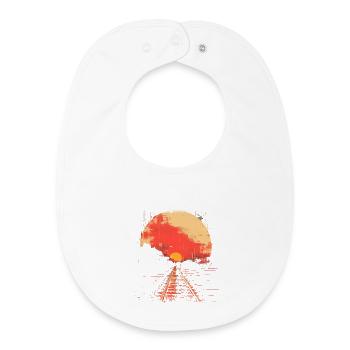 Railway Illustration - Baby Organic Bib - white - Front