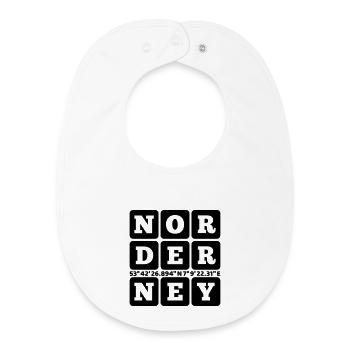 Norderney GPS Coordinates - Baby Organic Bib - white - Front