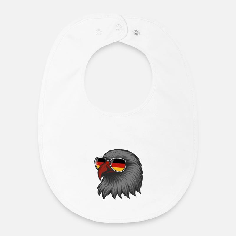 Águila alemana con bandera en gafas DE - Babero bebé de algodón orgánico - blanco