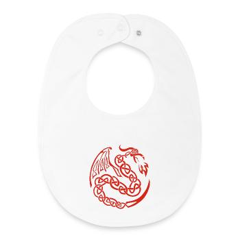 Red Celtic Dragon - Baby Organic Bib - white - Front