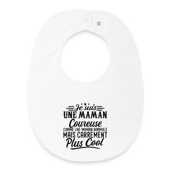 Running Mom: Normal, aber knallharter - Baby Organic Lätzchen - Weiß - Vorne