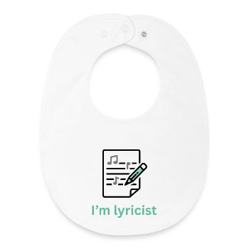 Engraved musical lyrics with playful lettering - Baby Organic Bib - white - Front
