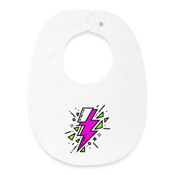 Contemporary Violet and Green Ray - Baby Organic Bib - white - Front