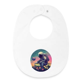 Space Blossoms Astronaut - Baby Organic Bib - white - Front