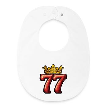 77 Number Krone - Baby Organic Bib - white - Front