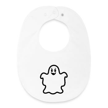 Laughing Ghost Contour - Baby Organic Bib - white - Front