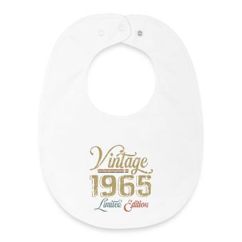 Vintage 1965 Édition limitée Naissance Millésime 1965 - Bavoir bébé bio - blanc - Devant