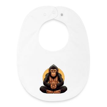 Affe Yogi - Baby Organic Lätzchen - Weiß - Vorne