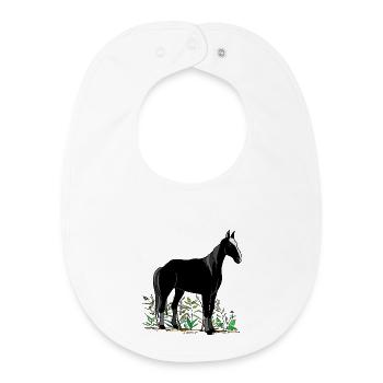Cheval - Bavoir bébé bio - blanc - Devant