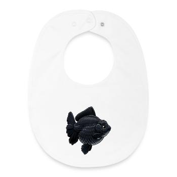 Poisson rouge Jumbo Jumbo du QG d’Oranda noir foncé - Bavoir bébé bio - blanc - Devant
