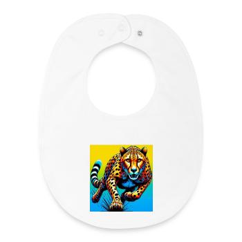guépard - Bavoir bébé bio - blanc - Devant