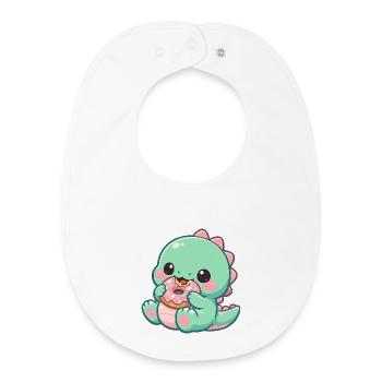 Donut Dino Sugar Joy - Bavoir bébé bio - blanc - Devant