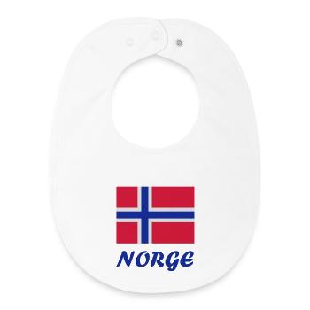 Drapeau norvégien - Bavoir bébé bio - blanc - Devant