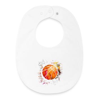 Basketball - BBall - Basket Ball - Basketballer - Baby Organic Lätzchen - Weiß - Vorne