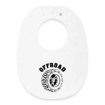 Offroad Rad Truck Auto Gelände 4x4 Reifen icon - Baby Organic Lätzchen - Weiß - Vorne