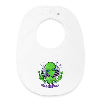 Alien vient en paix - Space Alien UFO - Bavoir bébé bio - blanc - Devant