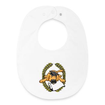 Laurel Wreath Dog Examen du diplôme de maître appris - Bavoir bébé bio - blanc - Devant