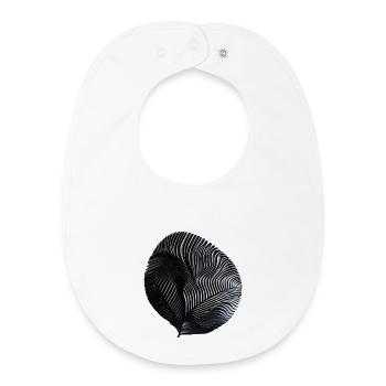 Schwarz-Weiße Rippenspirale - Baby Organic Lätzchen - Weiß - Vorne