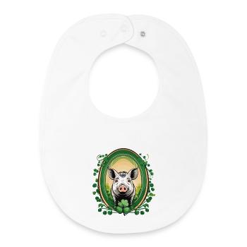 Lucky Pig - Baby Organic Bib - white - Front