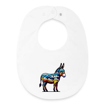 Donkey, Pacifier, Mule - Baby Organic Bib - white - Front