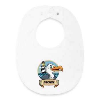 Moin -Möve avec phare - Bavoir bébé bio - blanc - Devant