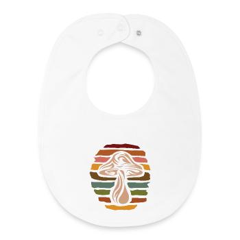 Retro mushroom collector - nature vintage design - Baby Organic Bib - white - Front